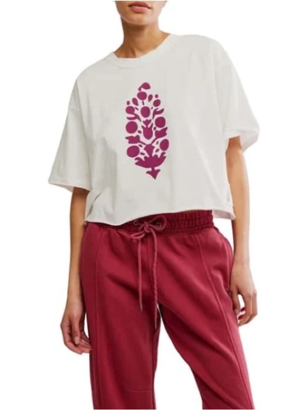 Free People Inspire Buti Logo Tee White Red